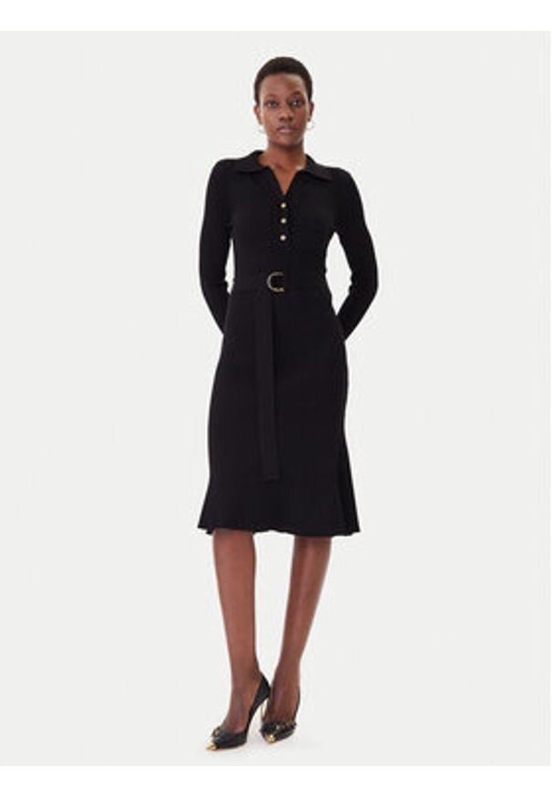 Marciano Guess Sukienka dzianinowa 5BGK07 5891Z Czarny Slim Fit. Kolor: czarny. Materiał: syntetyk, wiskoza