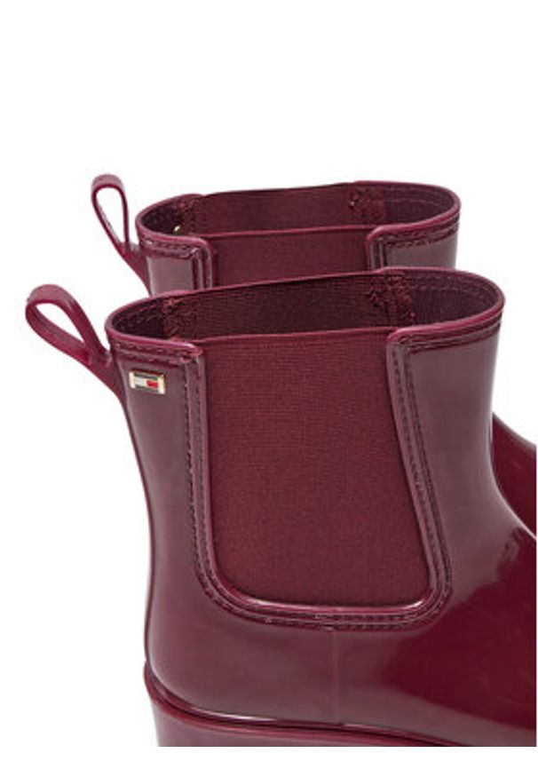 TOMMY HILFIGER - Tommy Hilfiger Kalosze Flag Rainboot FW0FW08213 Bordowy. Kolor: czerwony