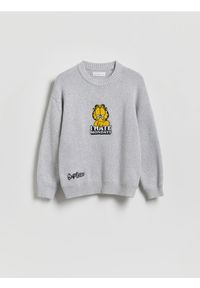 Reserved - Sweter oversize Garfield - jasnoszary. Kolor: szary. Materiał: dzianina, bawełna #1