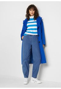 bonprix - Dżinsy Mom, high waist, wygodny pasek. Stan: podwyższony. Kolor: niebieski #3