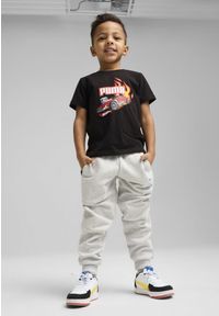 Koszulka Puma X Hot Wheels Graphic. Kolor: czarny. Wzór: nadruk, napisy. Sport: joga i pilates