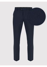Pako Lorente - PAKO LORENTE – Gładkie granatowe spodnie garniturowe. Kolor: niebieski. Materiał: wełna, poliester, elastan. Wzór: gładki #7