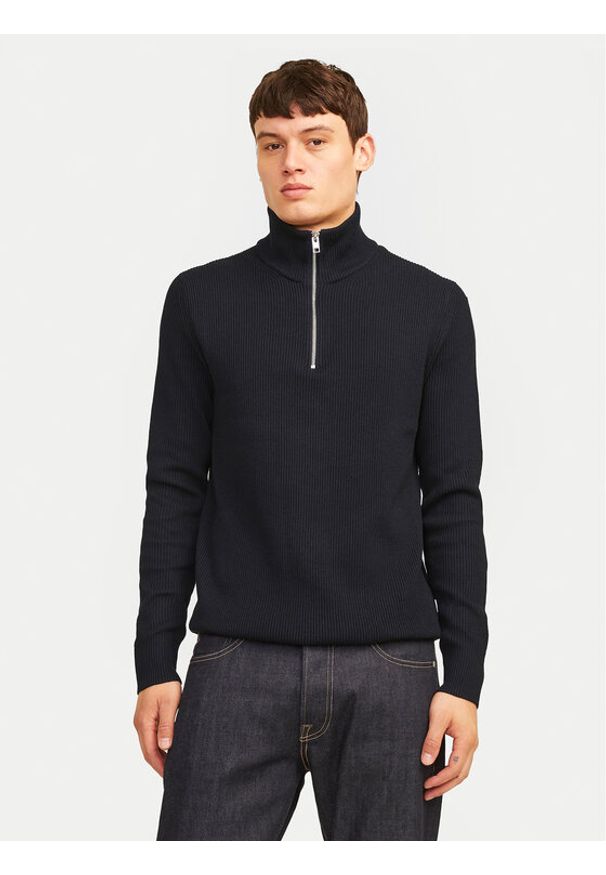 Jack & Jones - Jack&Jones Sweter Perfect 12257773 Czarny Regular Fit. Kolor: czarny. Materiał: bawełna