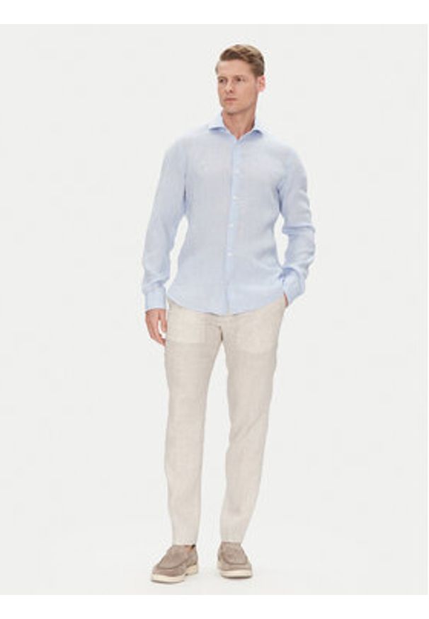 JOOP! Koszula 17 JSH-146Pai-W 30046075 Niebieski Slim Fit. Kolor: niebieski. Materiał: len