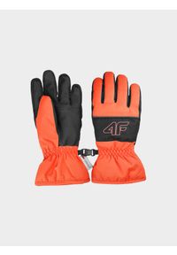 4F JUNIOR - Rękawice narciarskie Thinsulate chłopięce - pomarańczowe. Kolor: pomarańczowy. Materiał: syntetyk, materiał. Technologia: Thinsulate. Sport: narciarstwo