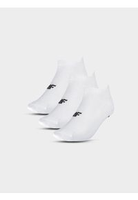4f - 4F Skarpety treningowe przed kostkę (3-pack) męskie - białe 43-46. Kolor: biały. Materiał: syntetyk, materiał, włókno, elastan. Wzór: jednolity. Sport: kolarstwo, fitness #1