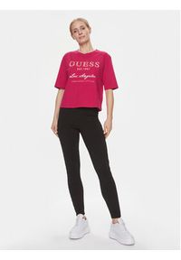 Guess T-Shirt V4RI01 I3Z14 Różowy Boxy Fit. Kolor: różowy. Materiał: bawełna