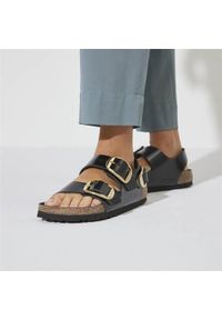 Buty do chodzenia damskie Birkenstock Milano Big Buckle. Kolor: czarny. Materiał: materiał