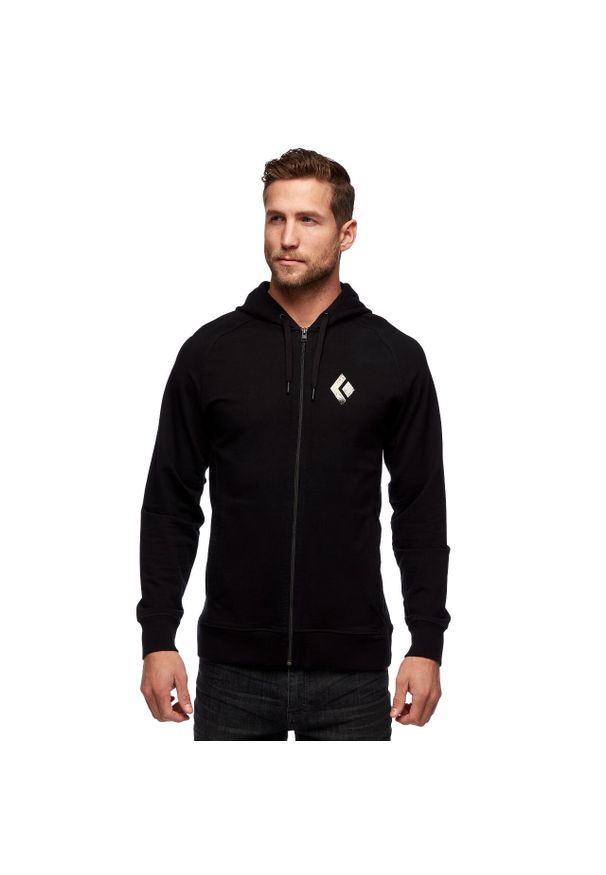 Bluza turystyczna rozpinana męska Black Diamond Chalked Up Full Zip. Kolor: czarny. Styl: sportowy. Sport: turystyka piesza