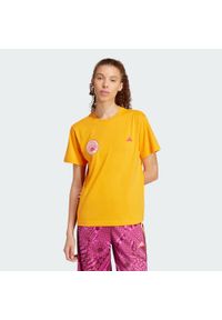Adidas - Koszulka adidas x FARM Graphic. Kolor: pomarańczowy, wielokolorowy, żółty. Sport: fitness #1