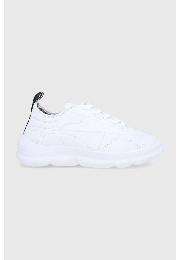 Love Moschino Buty kolor biały na platformie. Nosek buta: okrągły. Zapięcie: sznurówki. Kolor: biały. Materiał: guma. Obcas: na platformie