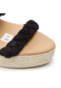 Manebi Espadryle Hamptons Two Braided Bands Wedge Espadrilles K 1.0 WE Czarny. Kolor: czarny. Materiał: skóra, zamsz