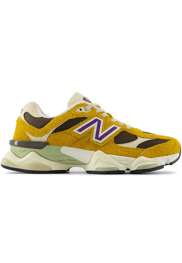 Buty unisex New Balance U9060SRB – żółte. Kolor: żółty. Materiał: guma, skóra, syntetyk, materiał, zamsz. Szerokość cholewki: normalna. Sport: turystyka piesza