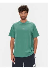 Adidas - adidas T-Shirt ALL SZN JX5085 Turkusowy Loose Fit. Kolor: turkusowy. Materiał: bawełna