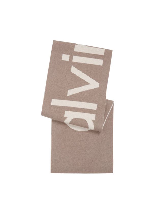 Calvin Klein Szalik K60K612605 Beżowy. Kolor: beżowy. Materiał: wełna