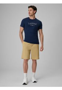 4f - 4F T-shirt regular z nadrukiem męski - granatowy L. Okazja: na co dzień. Kolor: niebieski. Materiał: bawełna, dzianina. Wzór: nadruk. Styl: casual, klasyczny, sportowy #2