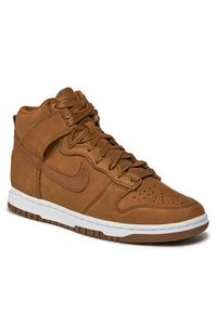Nike Sneakersy Dunk High DX2044 200 Brązowy. Kolor: brązowy. Materiał: skóra, nubuk