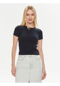 Vero Moda T-Shirt Chloe 10306894 Granatowy Tight Fit. Kolor: niebieski. Materiał: bawełna