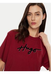 Hugo - HUGO T-Shirt 50528585 Czerwony Regular Fit. Kolor: czerwony. Materiał: bawełna #4