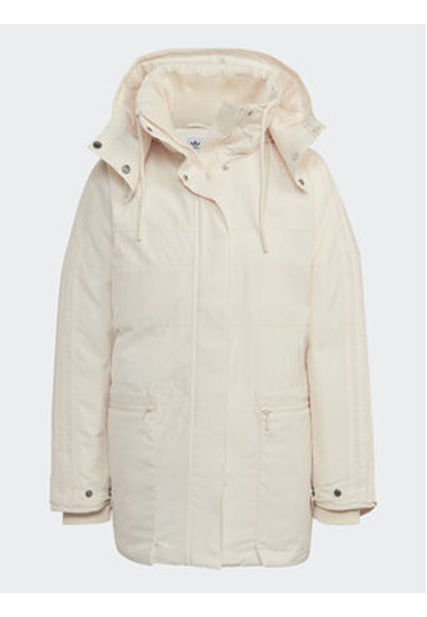 Adidas - adidas Parka HK5249 Écru Relaxed Fit. Materiał: syntetyk