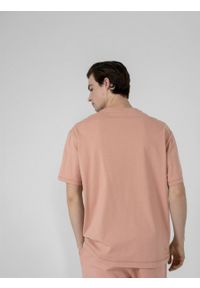 outhorn - T-shirt oversize z haftem męski - koralowy. Okazja: na co dzień. Kolor: pomarańczowy. Materiał: bawełna, dzianina. Wzór: haft. Styl: casual #3