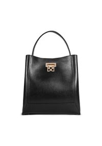 Kazar - Czarna torebka damska. Kolor: czarny. Wzór: gładki. Materiał: skórzane. Styl: elegancki #1
