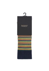Kazar - Pasiaste skarpety męskie z bawełny. Materiał: bawełna. Wzór: aplikacja #3