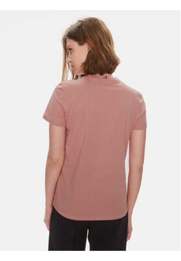 TOMMY HILFIGER - Tommy Hilfiger T-Shirt Signature WW0WW41674 Różowy Regular Fit. Kolor: różowy. Materiał: bawełna