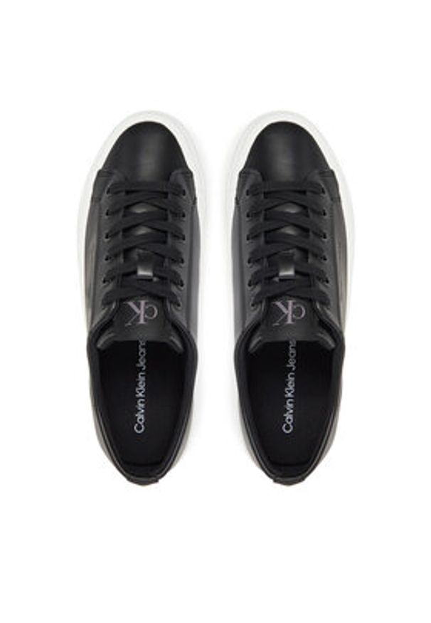 Calvin Klein Jeans Sneakersy Vulc Flatform Low Mg Lth YW0YW01771 Czarny. Kolor: czarny. Materiał: skóra