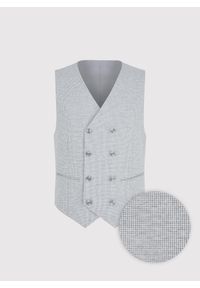 Pako Lorente - PAKO LORENTE - Dwurzędowa kamizelka męska w drobną kratę. Materiał: poliester, elastan, poliamid, dzianina, wiskoza. Styl: młodzieżowy, elegancki #4