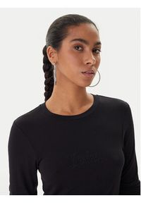 Juicy Couture Bluzka Slub JCWCT225312 Czarny Slim Fit. Kolor: czarny. Materiał: wiskoza #2