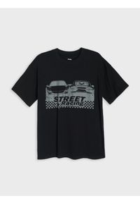 Sinsay - Bawełniana koszulka z nadrukiem - czarny. Kolor: czarny. Materiał: bawełna. Wzór: nadruk #1