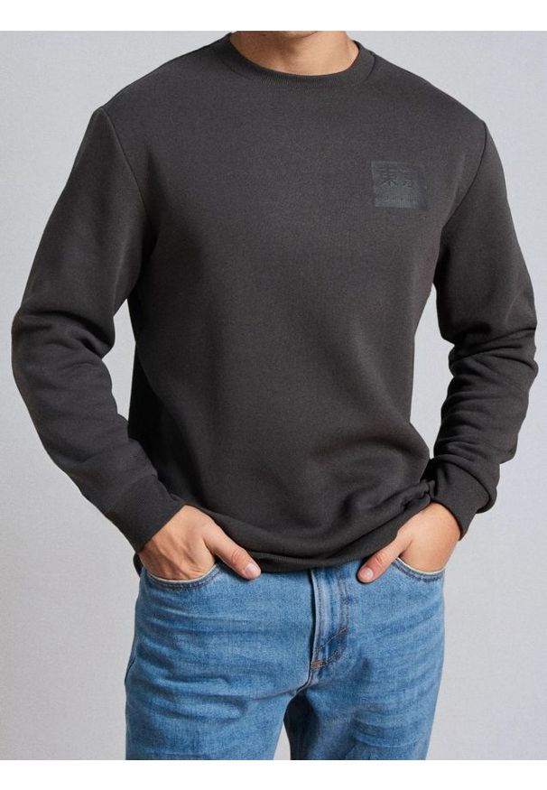 Sinsay - Bluza crewneck z napisem - szary. Kolor: szary. Wzór: napisy