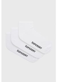 Superdry skarpetki (3-pack) męskie kolor biały. Kolor: biały. Materiał: bawełna