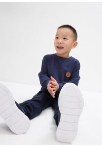 bonprix - Bluza z czystej bawełny organicznej. Kolor: niebieski. Materiał: bawełna. Wzór: aplikacja #2