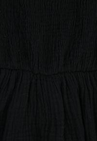 Renee - Czarny Bawełniany Kombinezon z Elastyczną Górą i Falbankami Palelia. Okazja: na co dzień. Kolor: czarny. Materiał: bawełna. Styl: casual #8