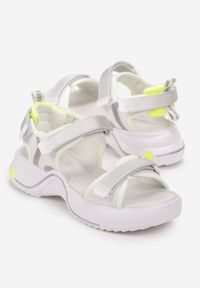 Born2be - Srebrne Sandały na Grubej Podeszwie z Wkładką ze Skóry Naturalnej Tise. Okazja: na co dzień. Kolor: srebrny. Materiał: skóra. Sezon: lato. Styl: casual #3