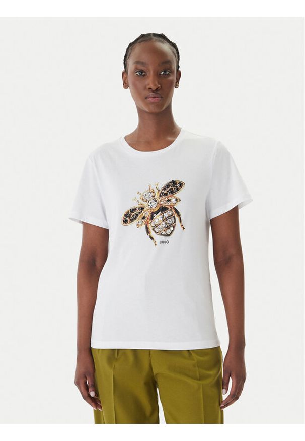 Liu Jo T-Shirt WA6237 JS923 Biały Regular Fit. Kolor: biały. Materiał: bawełna