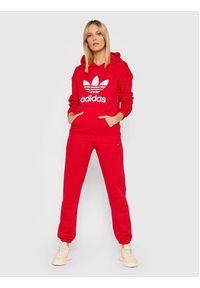 Adidas - adidas Bluza adicolor Trefoil HE6953 Czerwony Regular Fit. Kolor: czerwony. Materiał: bawełna #2