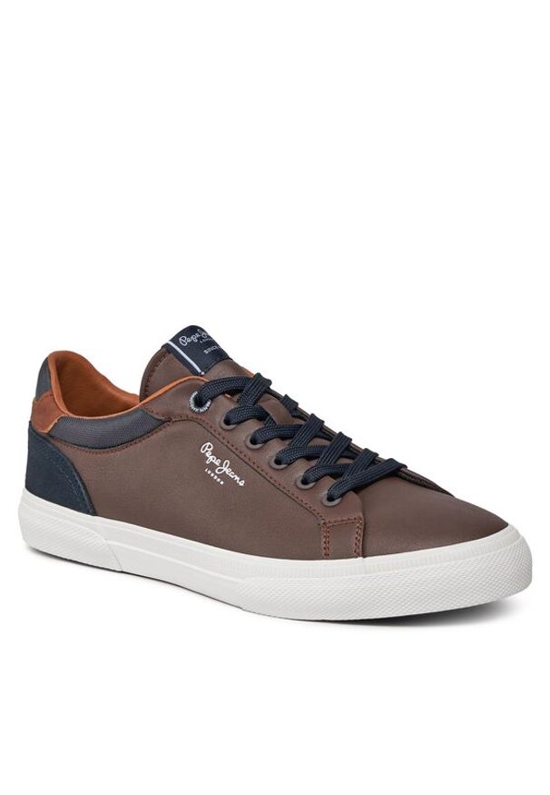 Pepe Jeans Sneakersy PMS30839 Brązowy. Kolor: brązowy. Materiał: materiał