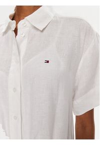 TOMMY HILFIGER - Tommy Hilfiger Sukienka koszulowa WW0WW41911 Biały Relaxed Fit. Kolor: biały. Materiał: len. Typ sukienki: koszulowe
