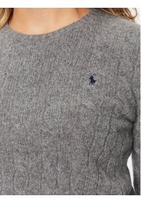 Polo Ralph Lauren Sweter 211910421013 Szary Regular Fit. Typ kołnierza: polo. Kolor: szary. Materiał: wełna