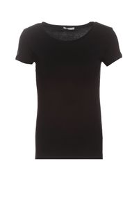Renee - Czarny T-shirt Ariema. Kolor: czarny. Materiał: dzianina. Długość rękawa: krótki rękaw. Długość: krótkie. Wzór: gładki #3
