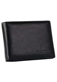 4U CAVALDI - Portfelik męski Cavaldi M1077-PU czarny. Kolor: czarny. Materiał: skóra ekologiczna