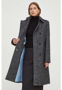 Drykorn płaszcz z domieszką wełny kolor szary przejściowy dwurzędowy. Okazja: na co dzień. Kolor: szary. Materiał: wełna. Styl: casual #5