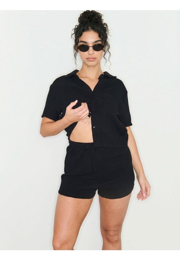 Sinsay - Bawełniana piżama dwuczęściowa - czarny. Kolor: czarny. Materiał: bawełna