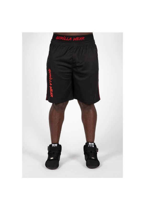 GORILLA WEAR - Spodenki fitness męskie Gorilla Wear Mercury Mesh Shorts. Kolor: wielokolorowy, czarny, czerwony. Materiał: mesh. Długość: krótkie. Sport: fitness
