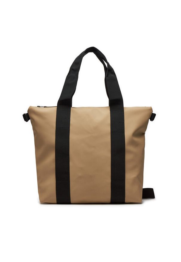 Rains Torba Tote Bag Mini W3 14160 Beżowy. Kolor: beżowy. Materiał: materiał