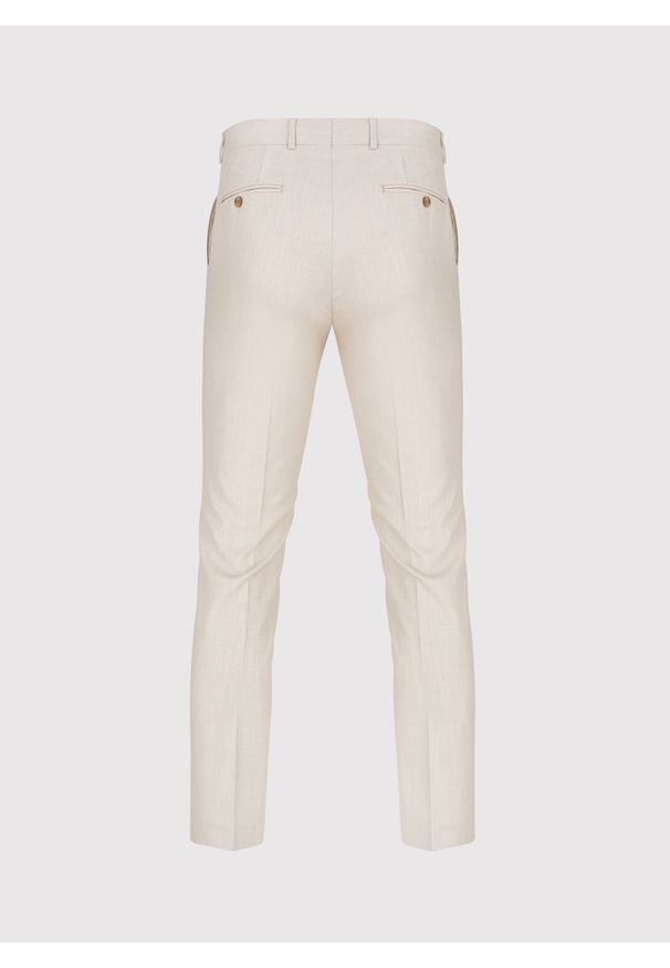 Pako Lorente - PAKO LORENTE - Beżowe spodnie ganiturowe z lnem. Kolor: beżowy. Materiał: len. Styl: elegancki, młodzieżowy