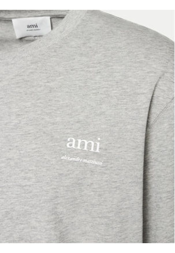 AMI PARIS T-Shirt UTS024.726 0951 Szary Regular Fit. Kolor: szary. Materiał: bawełna